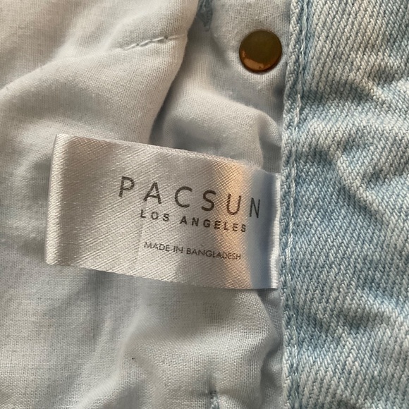 Pacsun Womens High Rise Festival Short Sz 28 Blue Denim Distressed Cowgirl Boho - Picture 9 of 10